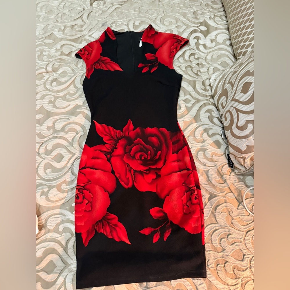 Va Va Voom Red and Black Sheath Mini Dress